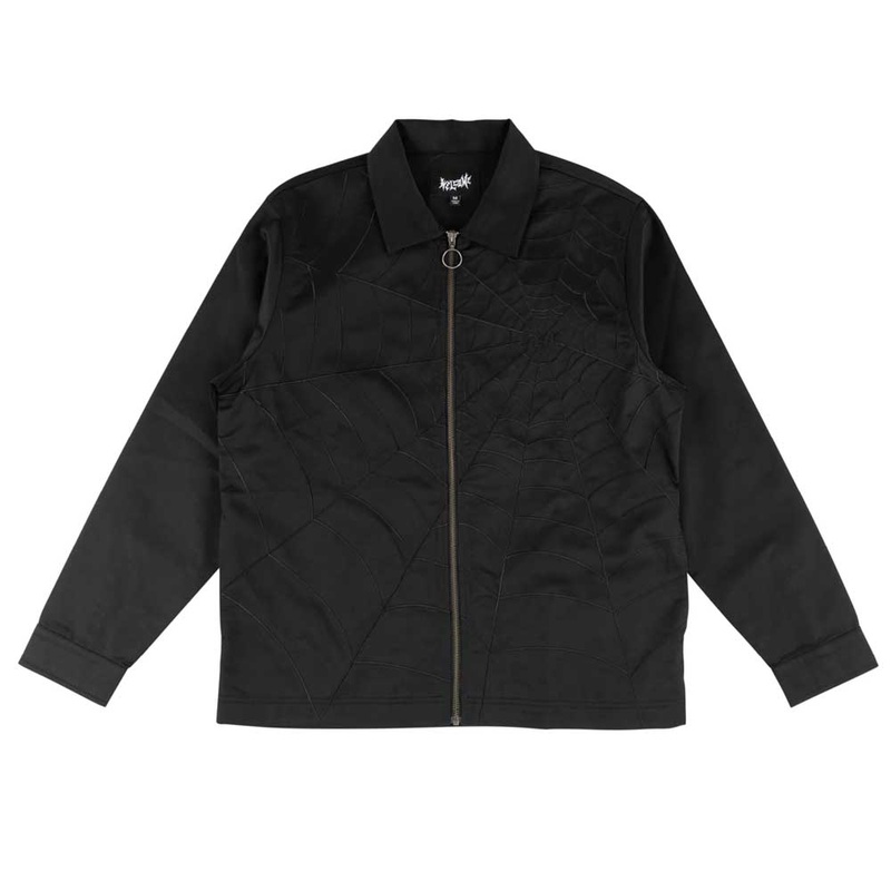 Welcome Nexus Twill Zip Up Embroidered Work Shirt – Black Medium Black