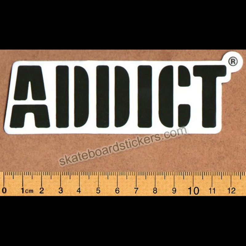 Addict Skateboard Sticker Brown Logo