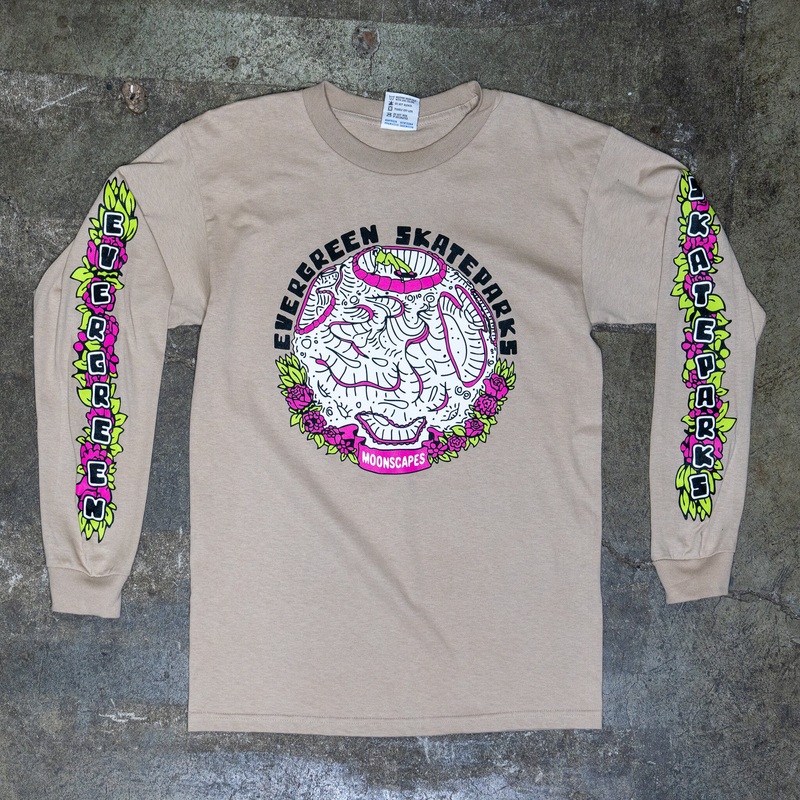 Evergreen Skateparks “Moonscape” Tan Long Sleeve Large