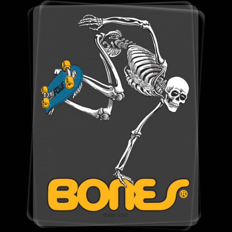 Powell Peralta Skateboarding Skeleton Sticker Clear 4″