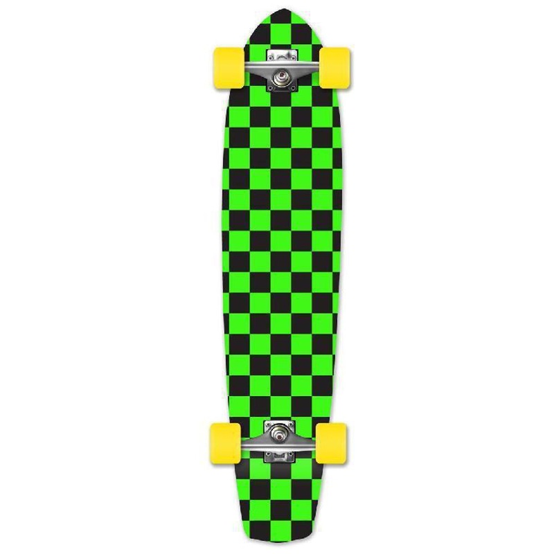 Punked Slimkick Longboard Complete – Checker Green Complete