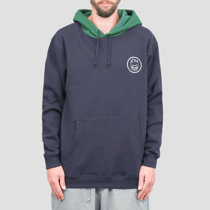 Spitfire Classic Swirl Blocked Hood Deep Navy / Dark Green / White Small