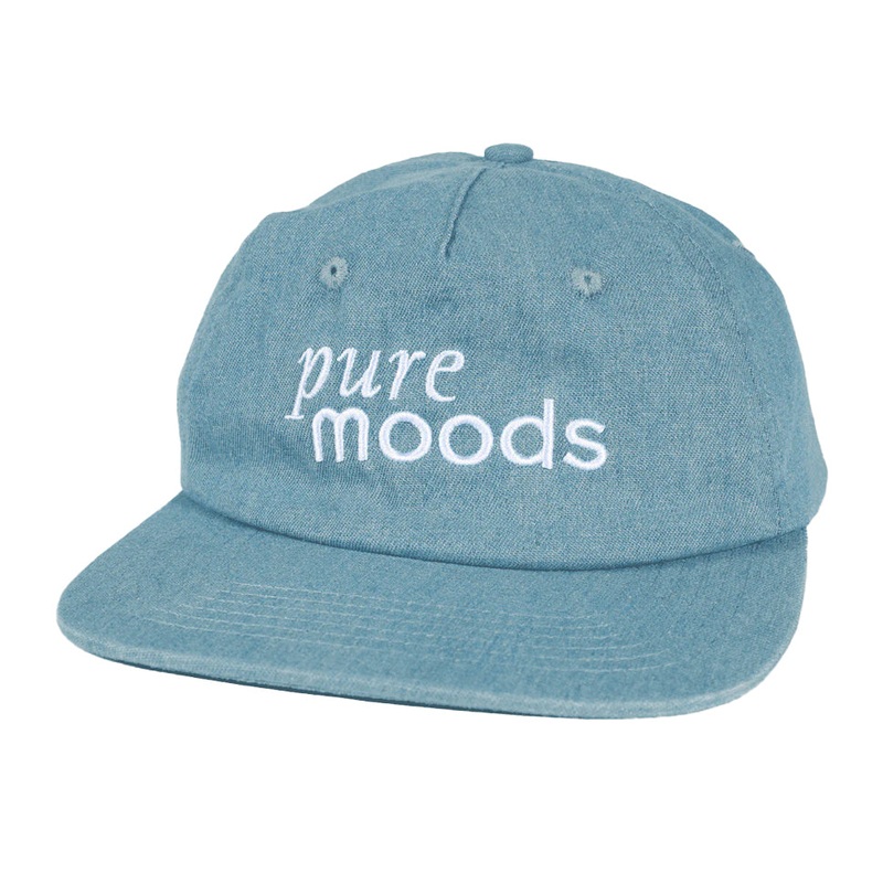 Theories Pure Moods Denim Embroidered Strap-Back Hat Denim One size fits all