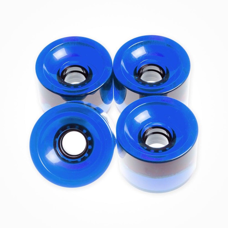 Clear Blue Square Lipped Longboard Wheels 70mm x 80a
