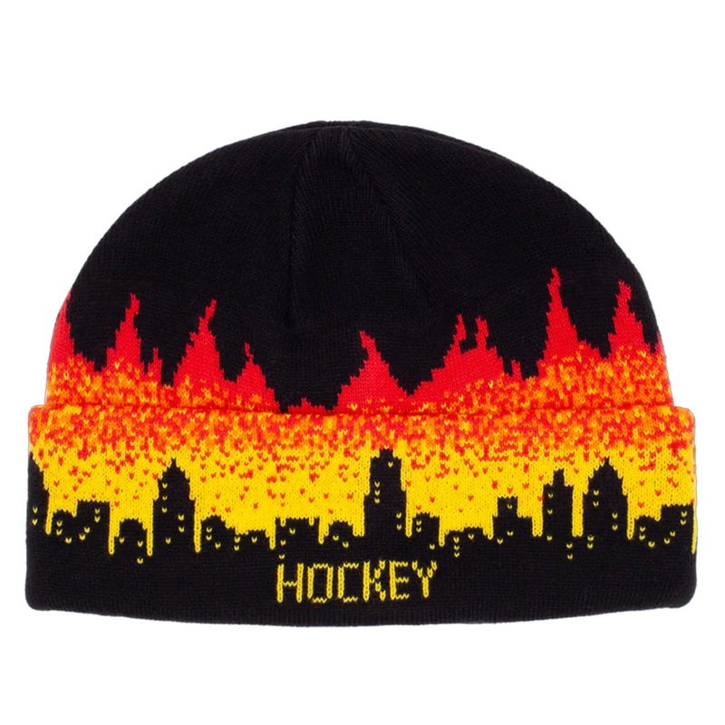 Hockey Lights Out Beanie Black One Size Fits All