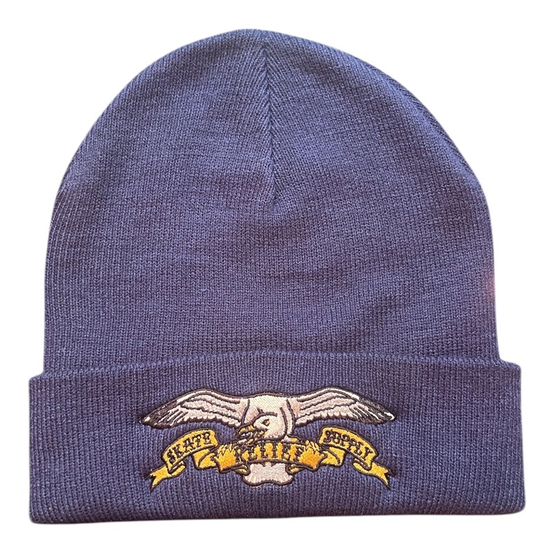 Relief Embroidered Seagull Beanie Navy OS