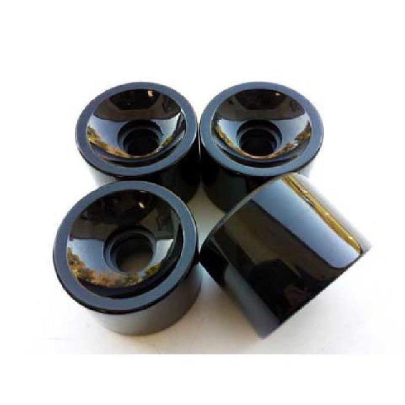 Solid Black Square Lipped Longboard Wheels 70mm x 80a