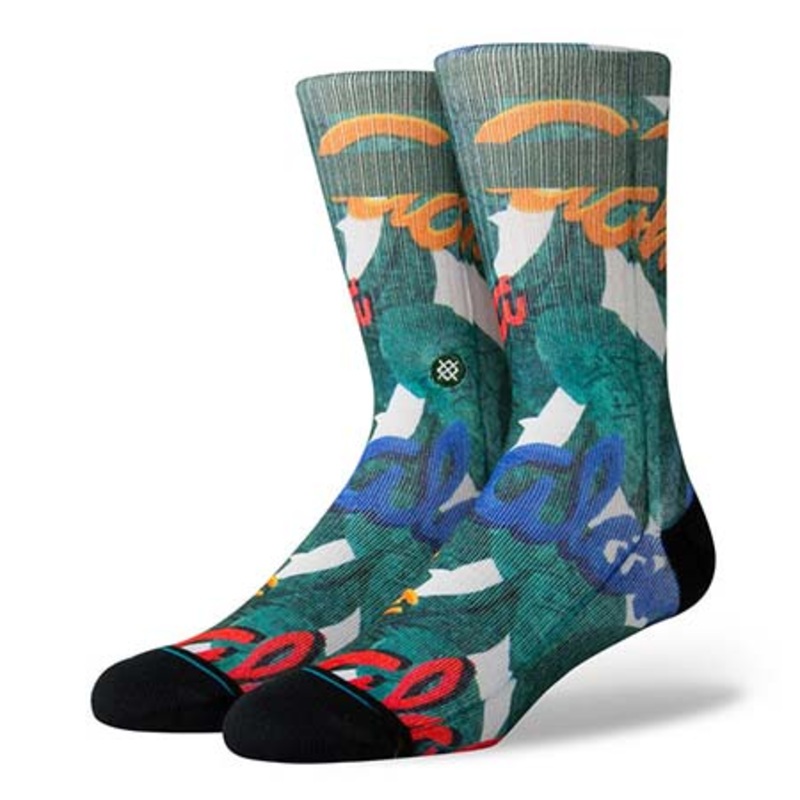 Stance Aloha Leaves Socks Green Large