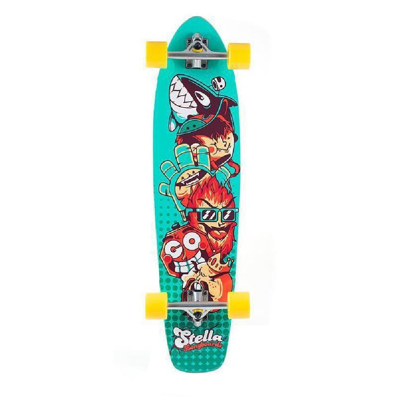 Stella Go Skate Kicktail 38″ Longboard Skateboard Complete