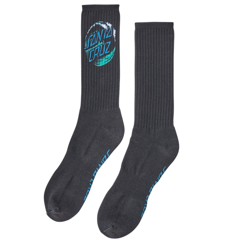 Wave Dot Mens Santa Cruz Socks Black 9-11 1 Pair