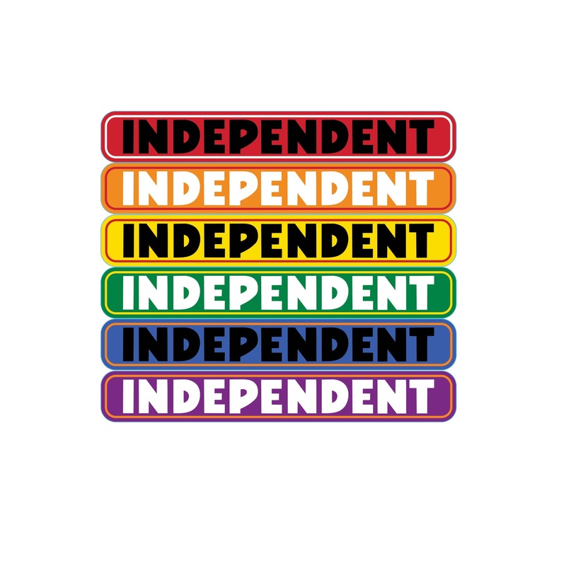 Bar Logo 6in Independent Stickers (25 Pack) Assorted Color 6 in