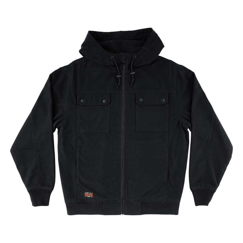 Built To Grind Hooded Mens Independent Canvas Work Jacket Black S