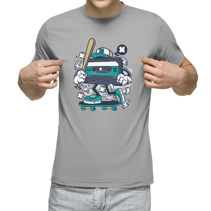 Cassette Skateboarder T-Shirt S Sport Grey