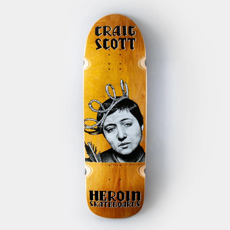 Heroin 9.5″ Craig Questions Joan Deck – Yellow Stain 9.5″