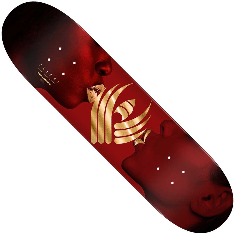 Kiss Burgundy Flight 8.75×32.33 Gold Foil Powell Peralta Deck