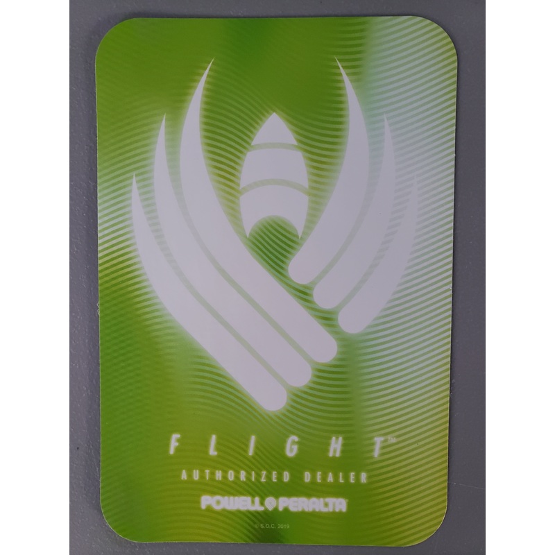 Powell Peralta Flight Glow Authorized Dealer Two-Sided Window Sticker Lime Green