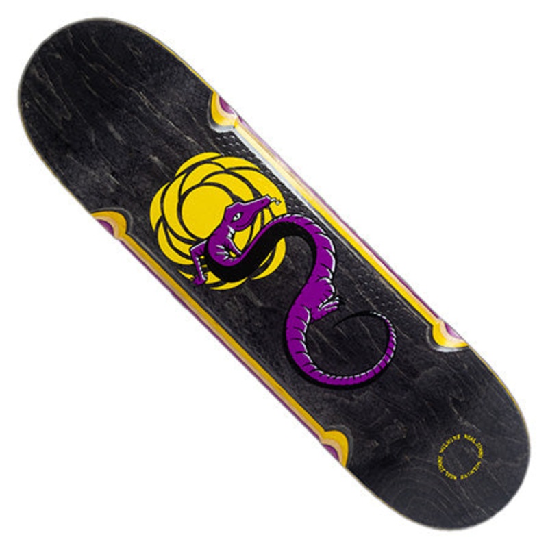 Real Jimmy Wilkins Lizard Sun Sugarcane Rails SSD 2024 Deck Black/ Yellow/ Purple 8.5 x 32.18 WB:14.38