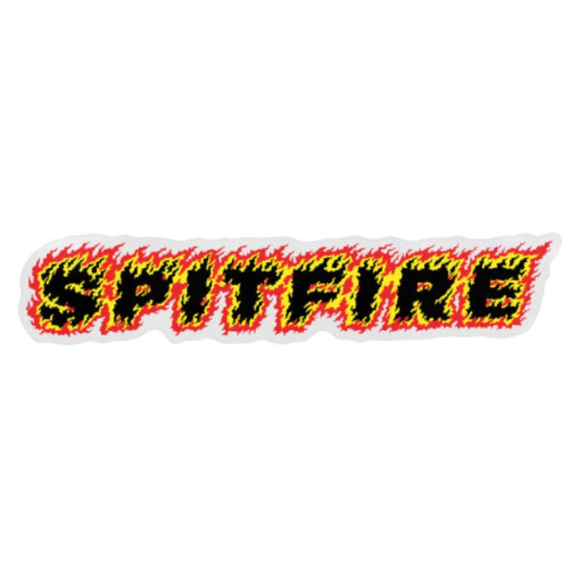 Spitfire Flames Script Sticker LG 11″