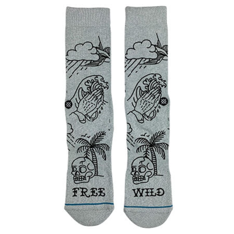 Stance Filipe Toledo Wild And Free Socks Heather Grey Large