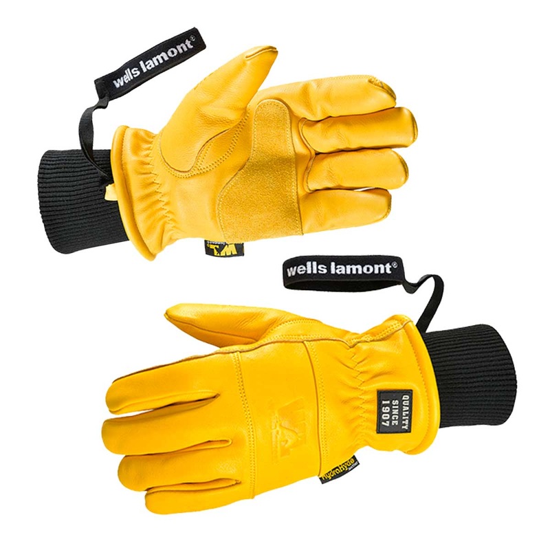 Wells Lamont Men’s Snow HydraHyde Full Leather Glove Small Tan