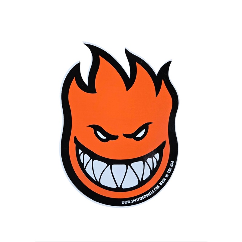 4.5″ x 6″ Vintage Spitfire Wheels Big Head Sticker – ORANGE