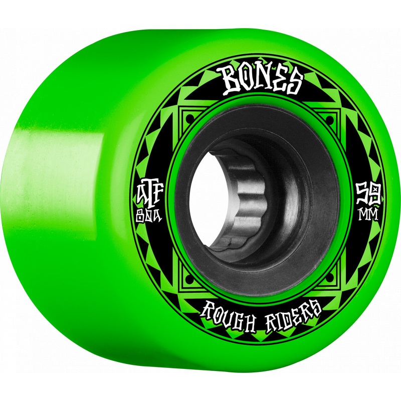 BONES ATF Rough Rider Runners 59mm 80a Green Skateboard Wheels