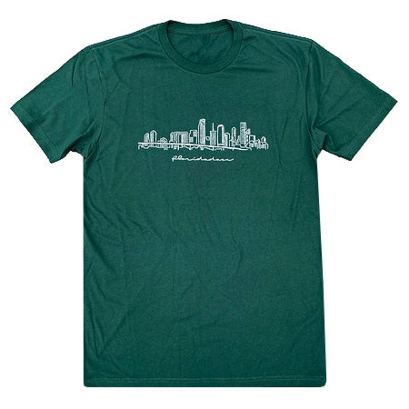 Florida Daze Skyline T Shirt Forest Green Extra Large