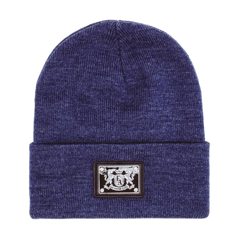 Fucking Awesome Metal Crest Patch Beanie Heather Denim