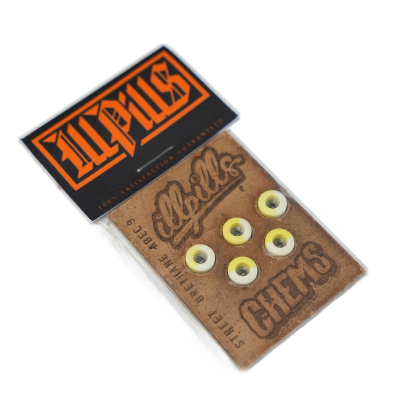 ILLPILLS Yellow/White Urethane Fingerboard Wheels (Choose Size) Street