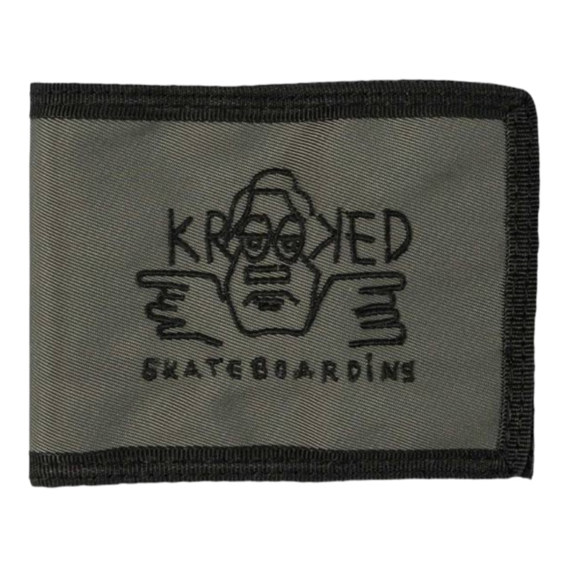 Krooked Arketype Raw Bifold Wallet – Charcoal/Black OS