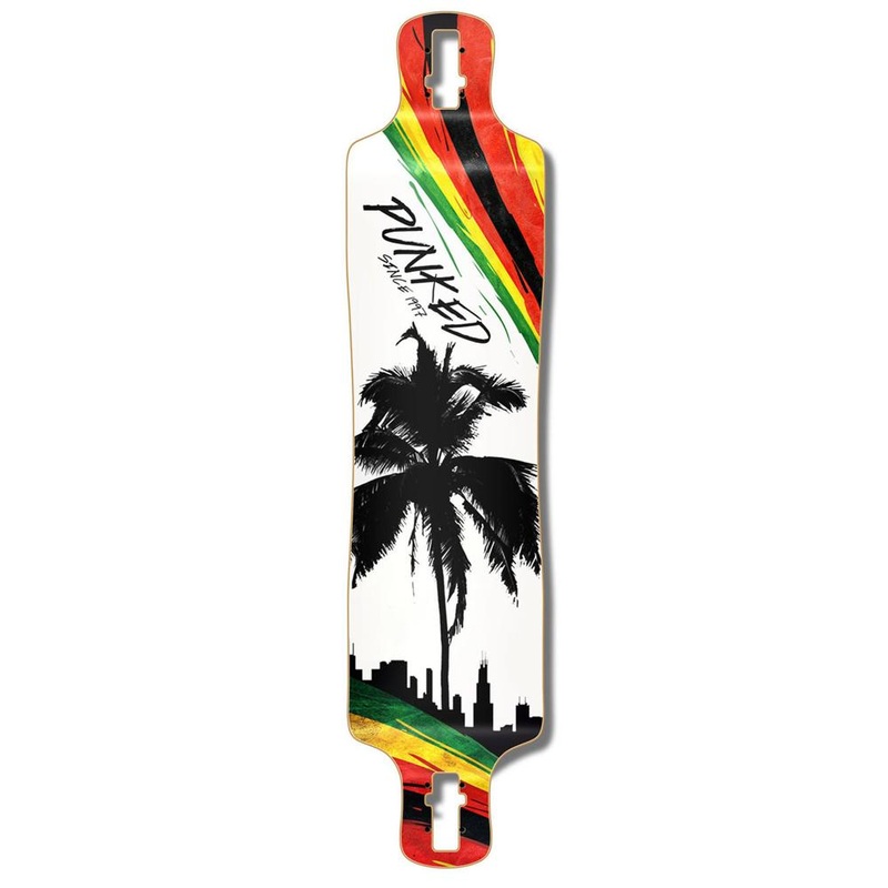 Punked Lowrider Longboard Deck – Palm City Rasta Deck
