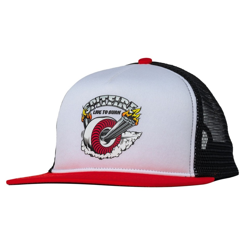 Spitfire Burnout (White/Red/Black) Snapback Hat