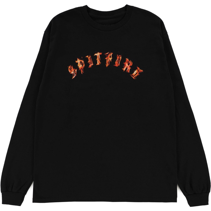 Spitfire Flamed Old English Long Sleeve T-Shirt Medium