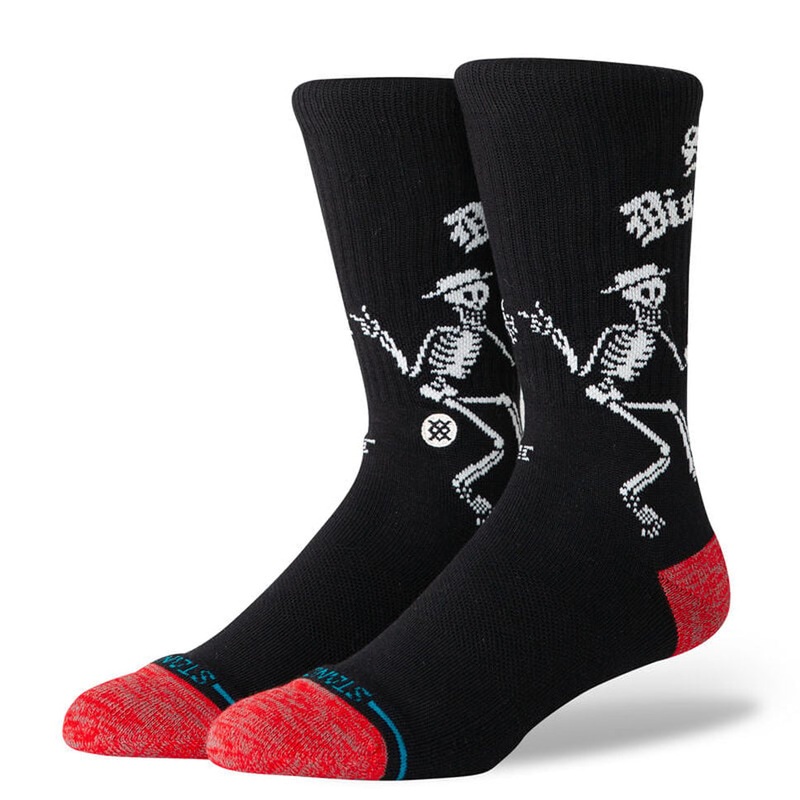 Stance Social Distortion Skelly Dancing Crew Socks Black One Size Fits All