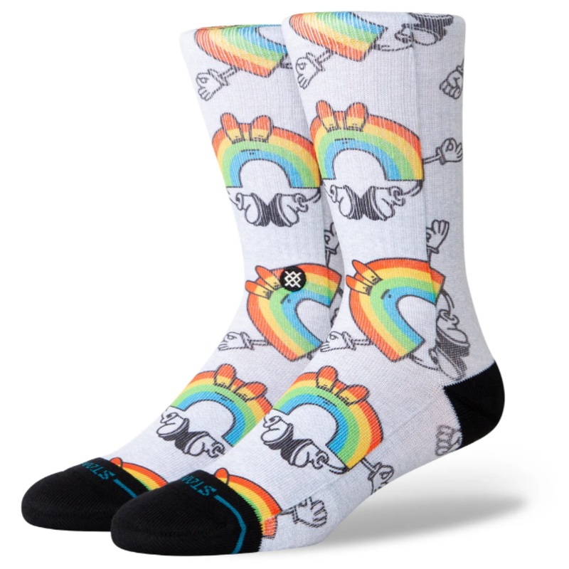 Stance Vibeon Rainbow Crew Socks Medium Rainbow
