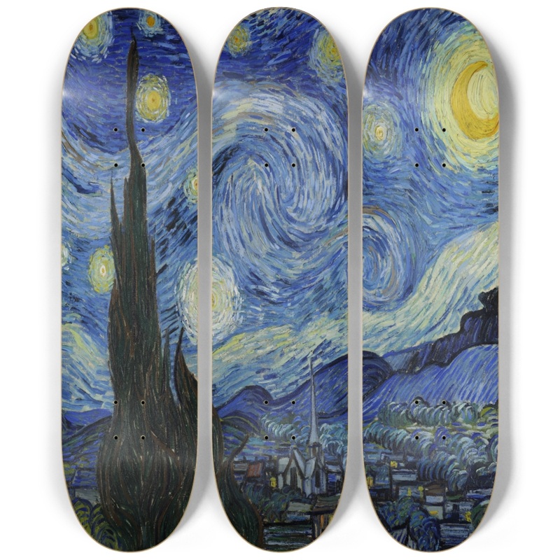 Starry Night 3 Boards Wall Art No wall hangers