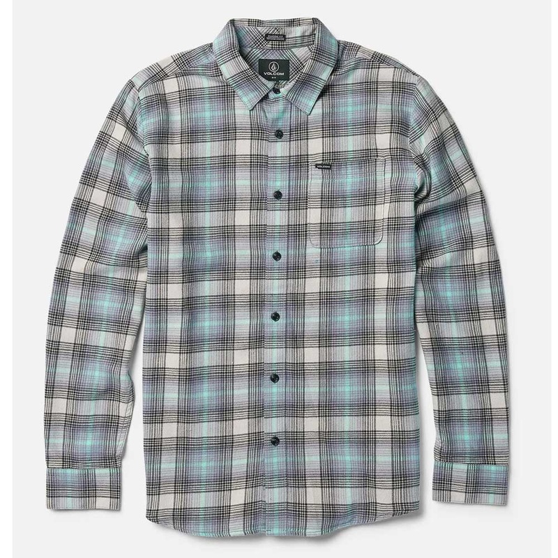 Volcom Men’s Caden Long Sleeve Flannel Shirt – Tower Grey Small Tower Grey