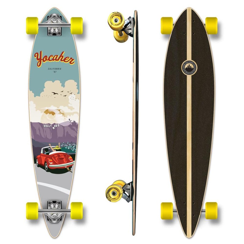 Yocaher Red 40″ Pintail Longboard Complete – VW Bettle Series Complete