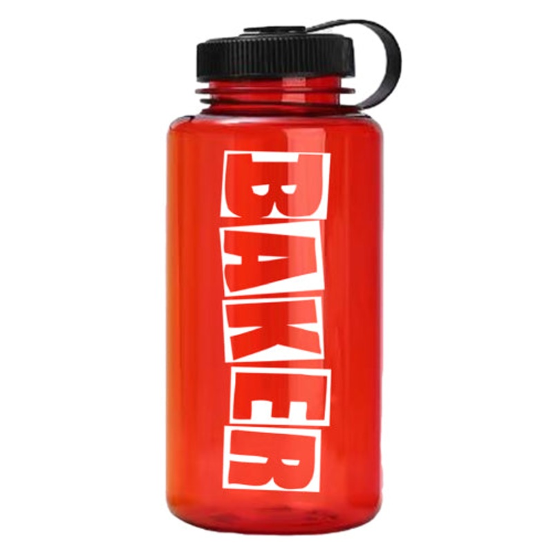 Baker Brand Logo 32oz Water Bottle – Red