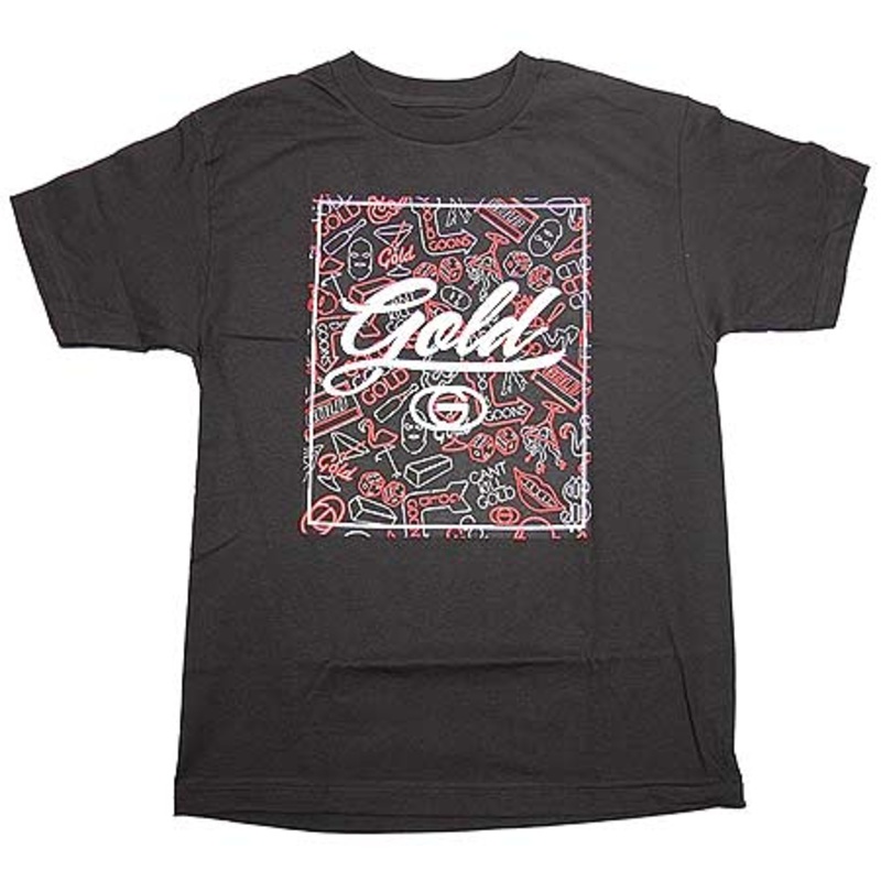 Gold Wheels Night Rollers T Shirt Black Medium