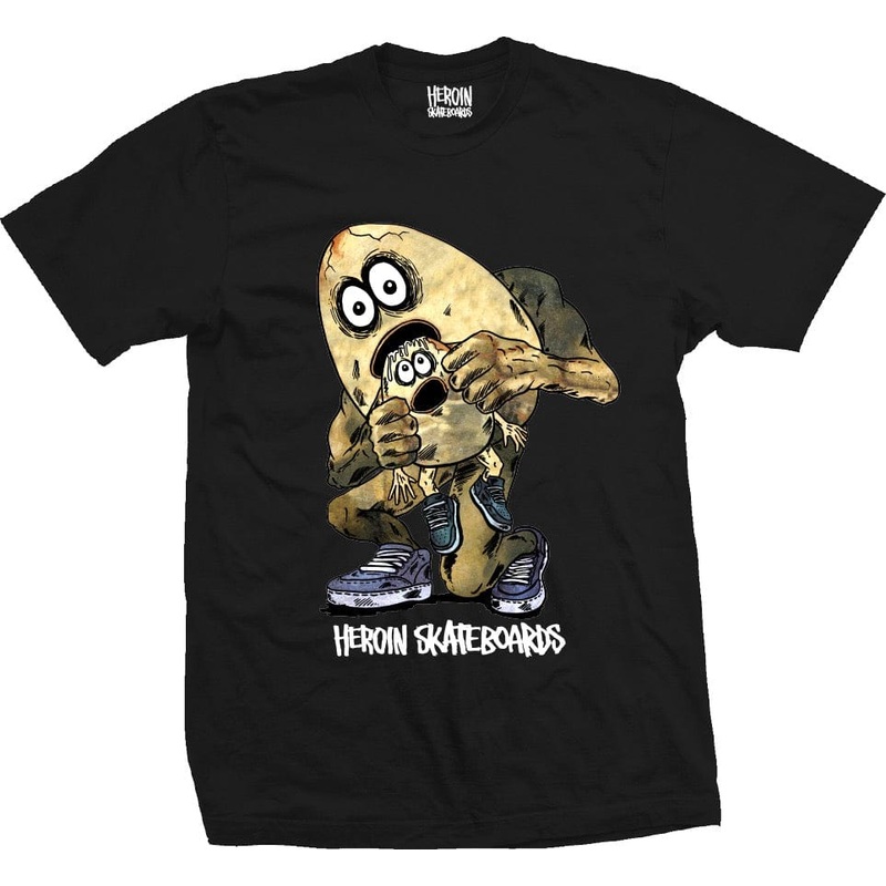 HEROIN SKATEBOARDS EGG EATER TEE BLACK L