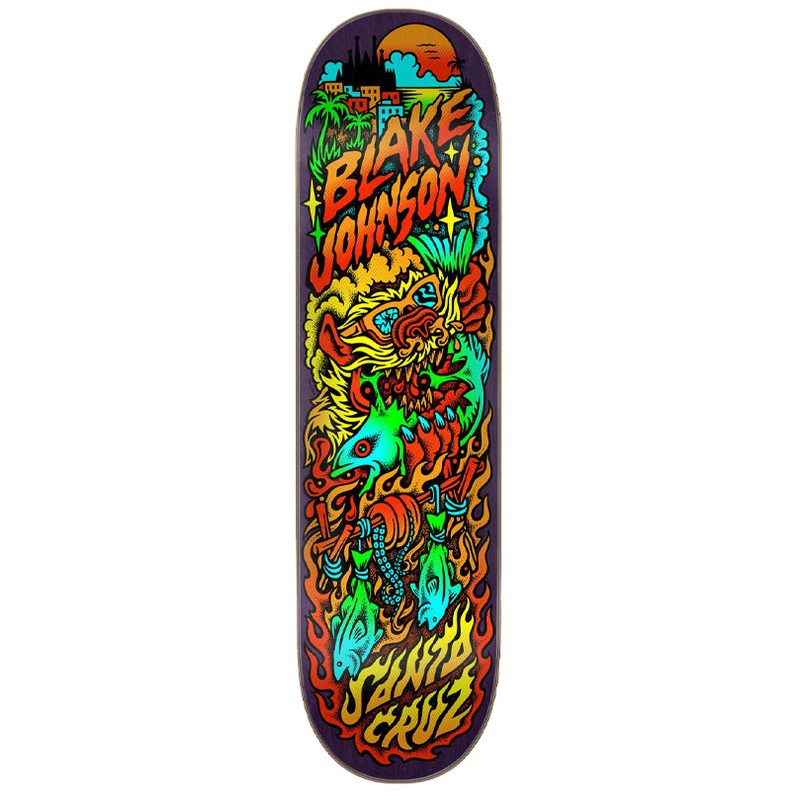 Johnson Beach Wolf Two Skateboard Deck 8.375in x 32in Santa Cruz