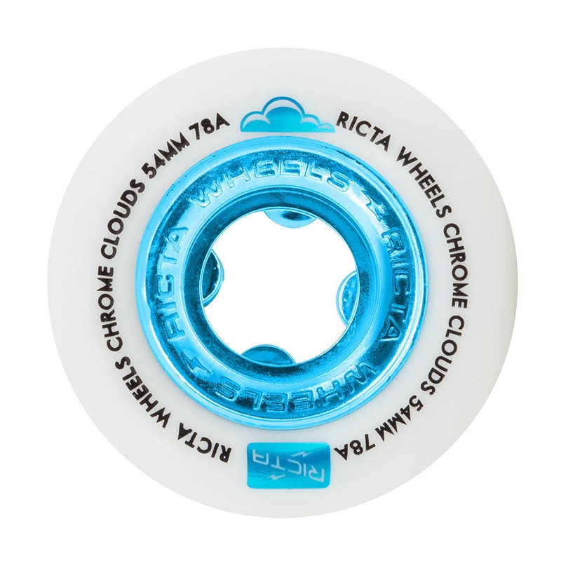 54mm Chrome Clouds Blue 78a Ricta Skateboard Wheels Blue 54mm