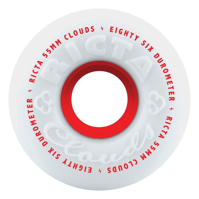 55mm Clouds Red 86a Ricta Skateboard Wheels Red 55mm