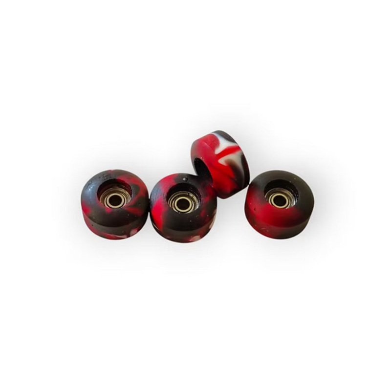 Black/Red/White V5 Abstract Fingerboard Wheels (CHOOSE SHAPE) Nustreet 8×4.75