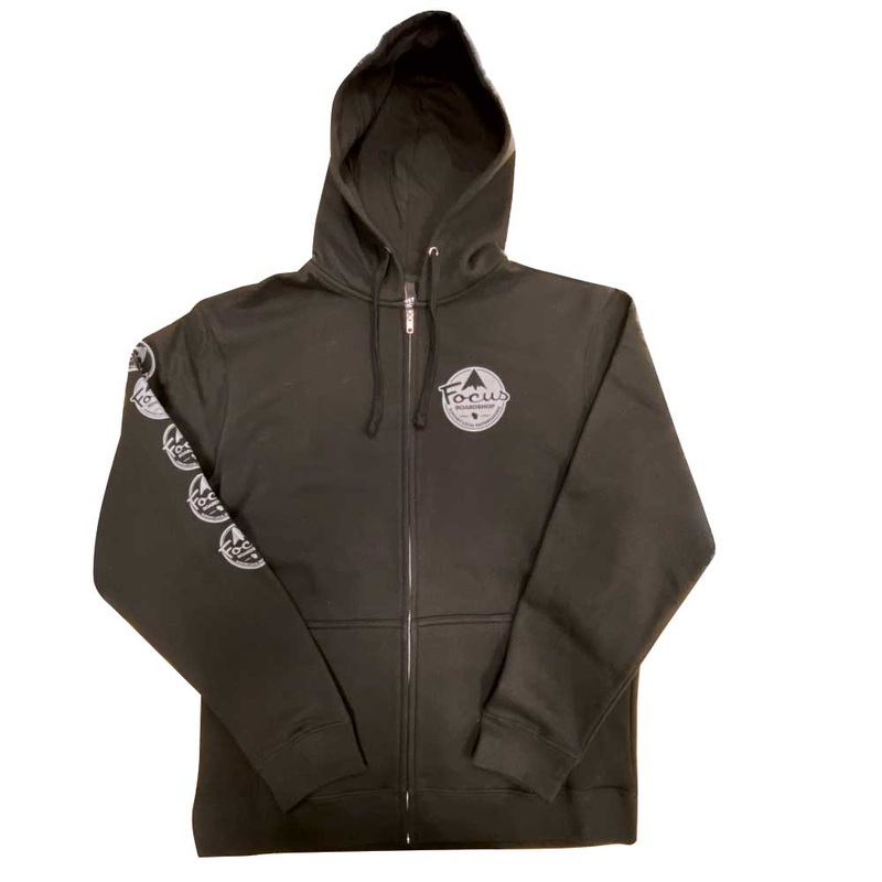 Focus Boardshop Sleeve Mountain Logo Full Zip Hoodie X-Small Black