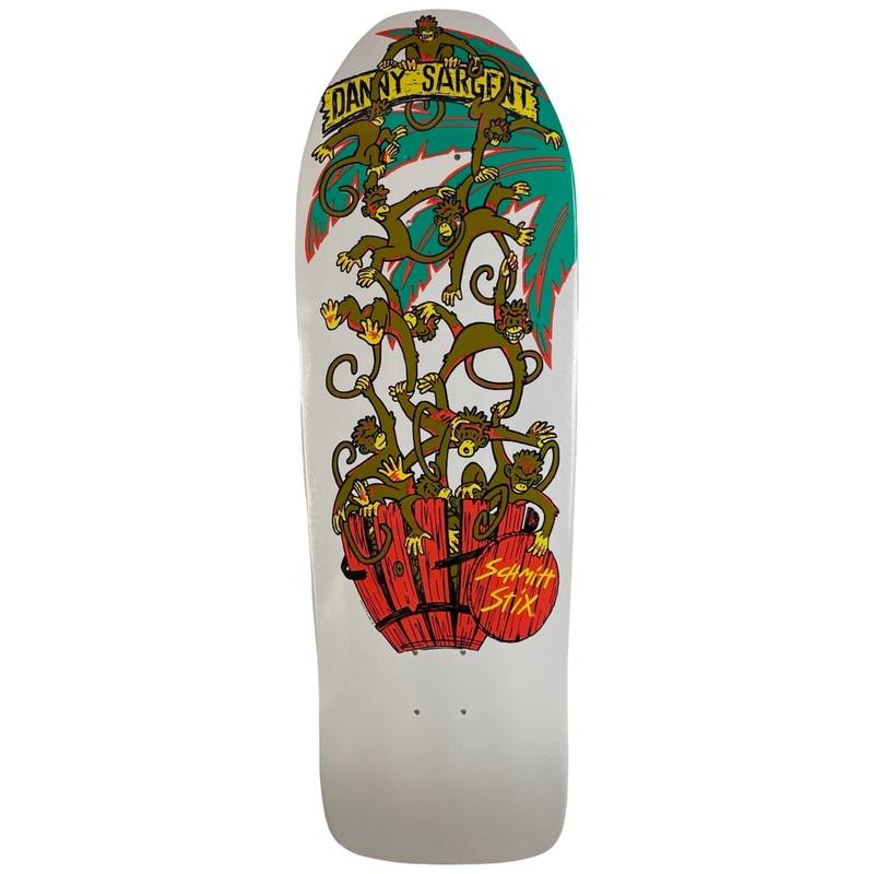 Schmitt Stix Danny Sargent Barrel of Monkeys 9.75″ Skateboard Deck White
