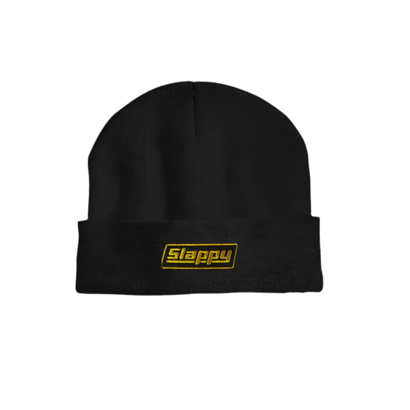 Slappy OG Logo Roll Up Black Beanie