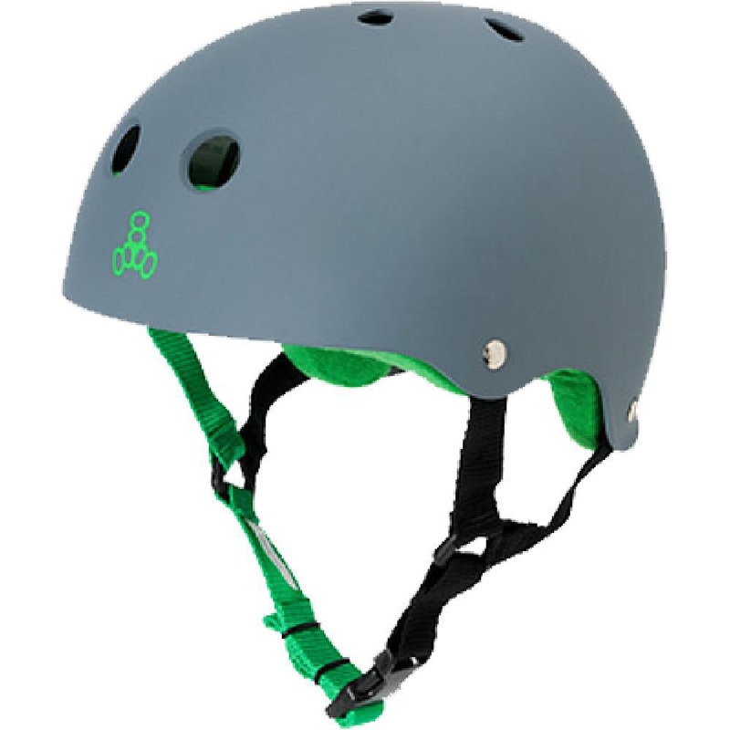 Triple 8 Sweatsaver Carbon Matte Green Skate Helmet XS