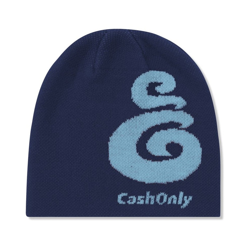Cash Only Symbol Beanie Navy One Size Fits All
